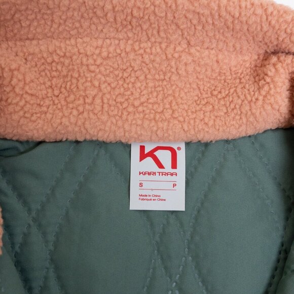 Kari Traa Rothe Quilted Vest Fleece Full Zip Warm Cozy Color Block - Picture 12 of 15